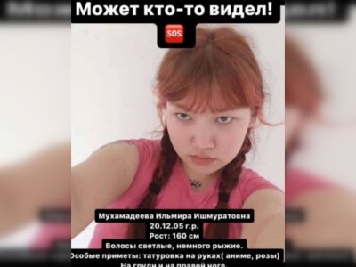 В Башкирии ищут 17-летнюю Ильмиру Мухамадееву, которая исчезла после прогулки с друзьями