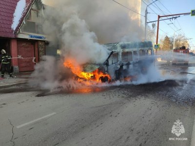 В Башкирии на ходу загорелась пассажирская ГАЗель